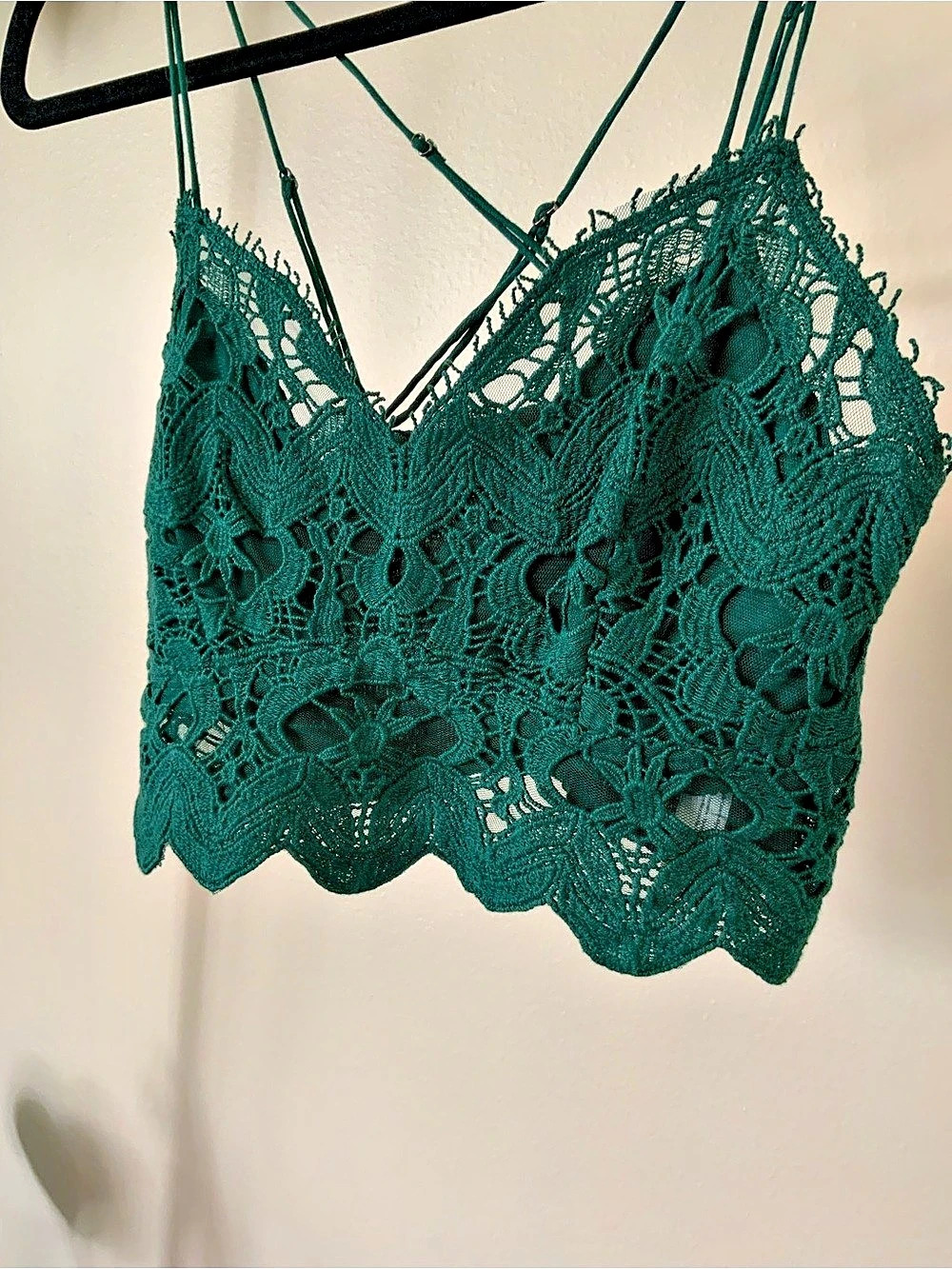 Free People FP One Adella Bralette Lace Camisole Green Small